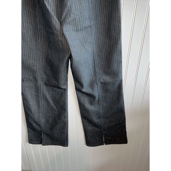 Bently A. Wide Leg Jeans Women’s 12 Blue Split Back Hem Stripped Classic Y2K - Picture 8 of 11